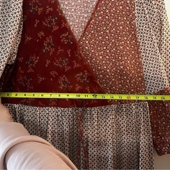 Like New! Christy Dawn Heirloom Patchwork Gina Dress in Colorblocked Rust (S) - Picture 6 of 10